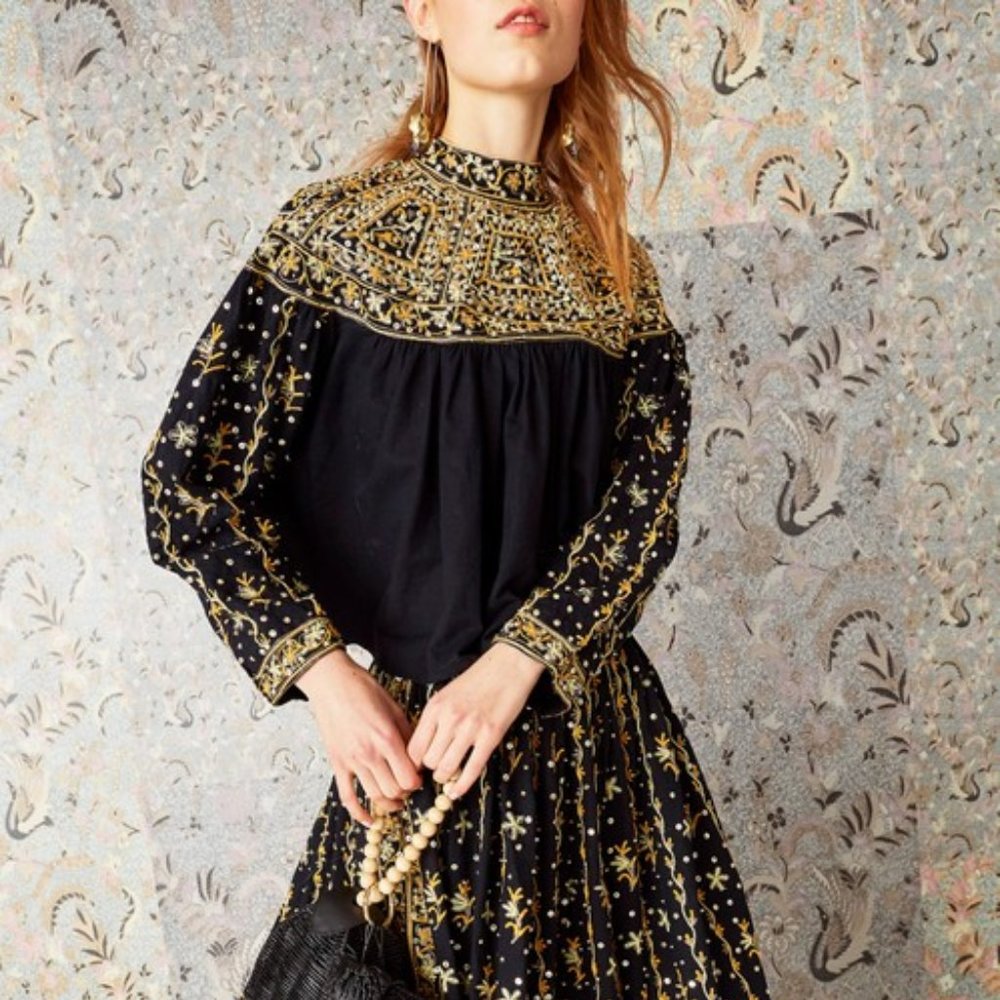 Ulla Johnson Kiara Embroidered Top Size 4 NWT